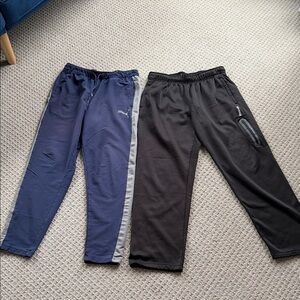 Puma Navy and Reebok Black Athletic  Pants Duo